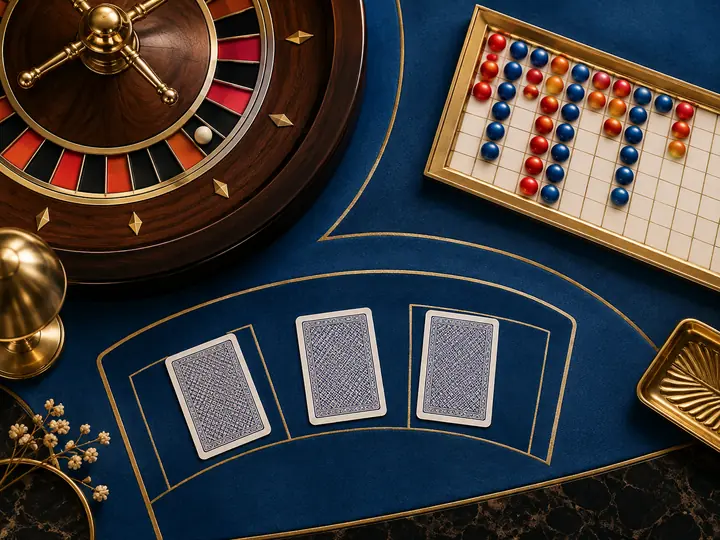 Illustrated comparison of slot, live-table and casino game formats